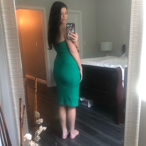 Mango crinkle strapless tube dress - Picture 4 of 5